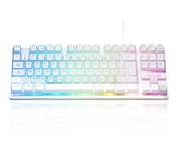 The G-Lab Keyz Caesium TKL Teclado Gamer TKL 87 Teclas con Cable USB AZERTY francés, Retroiluminación LED Multicolor - Teclado Compacto sin Teclado Digital para PC/PS4/PS5- Nuevo (Blanco)