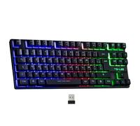 The G-Lab - Keyz Caesium TKL WL - Teclado Gaming inalámbrico, Teclado Gamer Compacto sin Teclado Numérico, Layout Español - Teclado Bluetooth RGB, Batería de Larga Duración para PC/PS4/PS5 - Nuevo