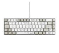 The G-Lab Keyz Hydrogen, Teclado Gamer 60%, Semimecánico con Cable Azerty FR, Retroiluminación Multicolor - Mini Teclado Gamer Silencioso, tamaño Compacto TKL - Pc/ps4/Ps5 - Blanco/Gris
