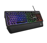 The G-Lab Keyz Palladium Teclado Gamer AZERTY con Cable USB - Retroiluminación RGB LED Multicolor, reposamuñecas magnéticas, 26 Teclas antighosting, Duradero - PC PS4 Xbox One (Negro)