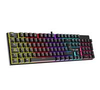 The G-Lab - KEYZ Radium - Teclado Gaming Español QWERTY con Ñ, Formato 100% - Teclado Mecanico con Switches Rojos Lineales - Anti-Ghosting 26 Teclas - RGB Rainbow 20 Modos - para PC, PS5, PS4 y Xbox
