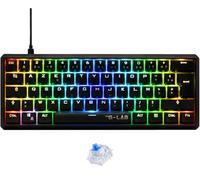 The G-Lab - Keyz Thallium, Teclado mecánico 60% USB, conmutador Azul Intercambiable - Mini Teclado Gamer, Teclado mecánico de Formato ultracompacto, 100% Personalizable. Pc/ps4/ Ps5/xbox - Azerty -