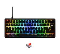 The G-Lab Keyz Thallium - Teclado mecánico 60% USB - Interruptor Rojo Intercambiable - Mini Teclado Gamer, Mecánico Formato Ultracompacto, 100% Personalizable. Pc/ps4/ Ps5/xbox Azerty - New