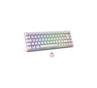 The G-Lab Keyz Titanium WL - Teclado inalámbrico para Juegos 65% AZERTY - Teclado mecánico Switch Rojo, RGB 100% Personalizable, Macros programables - Inalámbrico PC, PS4, PS5, Xbox - Blanco