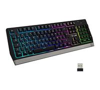 The g-Lab keyz Tungsten Clavier Sans Fil azerty FR - Clavier Wireless ergonomique, Durable, discret, batterie intégrée Longue durée - Clavier Gamer rétroéclairé pour pc, ps4, ps5, Xbox One - azerty
