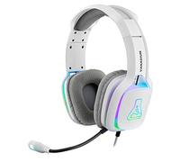 THE G-LAB Korp Vanadium Auriculares Gaming - Auriculares estéreo, Ultra Ligero, RGB - Auriculares con Micrófono, Jack de 3.5 mm para PC/PS4/PS5/Xbox One/Nintendo Switch/Mac/Smartphone (Blanco)