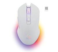 The G-Lab- Kult Helium - RATÓN Gaming Inalámbrico - 800 a 6400 dpi Sensor óptico, Retroiluminación 7 Colores, 6 Botones - Cómodo y Ligero - PC/Mac/PS4/PS5 - Ratón Gaming inalambrico - Blanco