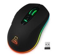 The G-Lab Kult Krypton - Ratón Gaming Inalámbrico 10000 dpi RGB | Inalámbrico Bluetooth & 2.4GHz, 10000 DPI, RGB, 7 Botones, Batería Larga Duración, Ligero, Ambidiestro, Negro, Compatible PC