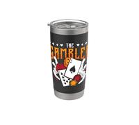 The Gambler Poker Game Casino Luck Loves Gambling Poker Dados Vaso térmico de acero inoxidable de doble pared