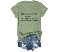 The Game is The Reality The World is Just The Waiting Lobby - Camiseta divertida unisex para amantes de los juegos sarcásticos, verde, M