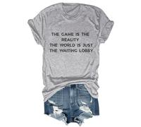 The Game is The Reality The World is Just The Waiting Lobby - Camiseta divertida unisex para amantes de los juegos sarcásticos, gris, 3XL