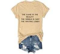 The Game is The Reality The World is Just The Waiting Lobby - Camiseta divertida unisex para amantes de los juegos sarcásticos, caqui, S