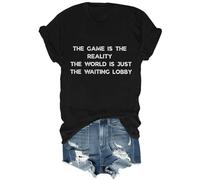 The Game is The Reality The World is Just The Waiting Lobby - Camiseta divertida unisex para amantes de los juegos sarcásticos, Negro, XXL