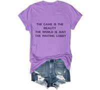 The Game is The Reality The World is Just The Waiting Lobby - Camiseta divertida unisex para amantes de los juegos sarcásticos, Morado (, M