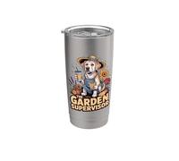 The Garden Supervisor, lindo amante de los jardineros de perros Vaso térmico de acero inoxidable de doble pared