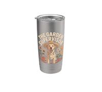 The Garden Supervisor, lindo amante de los jardineros de perros Vaso térmico de acero inoxidable de doble pared