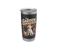 The Garden Supervisor, lindo amante de los jardineros de perros Vaso térmico de acero inoxidable de doble pared