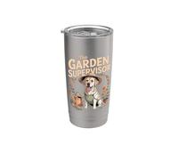 The Garden Supervisor, lindo amante de los jardineros de perros Vaso térmico de acero inoxidable de doble pared