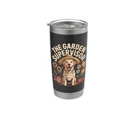 The Garden Supervisor, lindo amante de los jardineros de perros Vaso térmico de acero inoxidable de doble pared