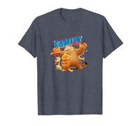 The Garfield Movie Family Style Cattitude Group Shot Camiseta, Hombre, Azul Jaspeado, S