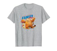 The Garfield Movie Family Style Cattitude Group Shot Camiseta, Hombre, Gris Jaspeado, S
