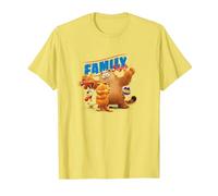 The Garfield Movie Family Style Cattitude Group Shot Camiseta, Hombre, Limón, S