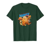 The Garfield Movie Family Style Cattitude Group Shot Camiseta, Hombre, Verde Bosque, S