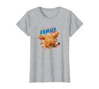 The Garfield Movie Family Style Cattitude Group Shot Camiseta, Mujer, Gris Jaspeado, XL