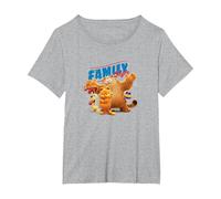 The Garfield Movie Family Style Cattitude Group Shot Camiseta, Mujer Tallas Grandes, Gris Jaspeado, 2XL Grande