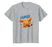 The Garfield Movie Family Style Cattitude Group Shot Camiseta, Niños, Gris Jaspeado, 4 años