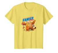 The Garfield Movie Family Style Cattitude Group Shot Camiseta, Niños, Limón, 10 años