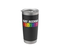 The Gay Agenda LGBTQ Rainbow Gay LGBT Pride Month Vaso térmico de acero inoxidable de doble pared