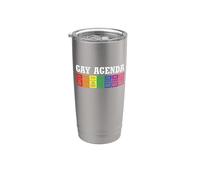 The Gay Agenda LGBTQ Rainbow Gay LGBT Pride Month Vaso térmico de acero inoxidable de doble pared