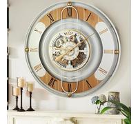 The Gears Clock - Reloj de pared de 90 cm, diseño de línea suiza (blanco, 90 cm)