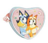 The Geeky Pop Bluey & Bingo - Bolso bandolera para niña con forma de corazón - Bolso ligero con cremallera - Ideal para regalo