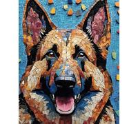 The German Shepherd Mosaic Notebook / Journal: Glossy Cover, 110 lined pages, 7.5" x 9.25”