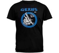 The Germs Mens Gi Skull T Shirt Fashion Retro Clothing Round Neck Short Sleeves Black L