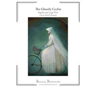 The Ghostly Cyclist Cross Stitch Pattern: Regular and Large Print Pattern