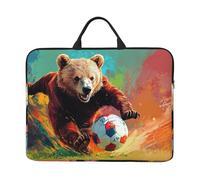The Giant Bear Is Playing Football - Funda de transporte con asa para portátil de 14 pulgadas, funda acolchada para laptop de 14 pulgadas para mujeres y hombres