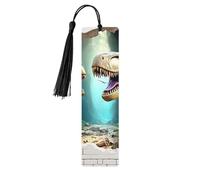 The Giant Dinosaur Broke Through The Wall - Marcapáginas de madera impresos de doble cara, 5 piezas, regalos para mujeres para amantes de los libros, accesorios geniales para cuadernos, regalos de