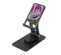 The Giant Wheel - Soporte para teléfono con diseño de rueda bajo rayo, soporte de escritorio ajustable para iPhone y todos los teléfonos, rotación de 360°, plegado integrado, base cuadrada