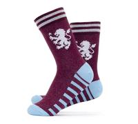 The Gift Scholars Calcetines blancos con licencia oficial de Aston Villa Crest para hombres y mujeres | Tamaño adulto Sport Villans Fan Merchandise, Villa Claret, 7-11