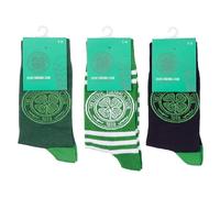 The Gift Scholars Calcetines deportivos con licencia oficial del Celtic FC (paquete de 3) para hombre y niño con escudo del club, Paquete de 3 unidades, 7-11