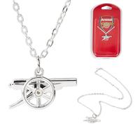 The Gift Scholars Collar con colgante de cañón del Arsenal FC con licencia oficial, cadena chapada en plata, accesorio con licencia para hombre