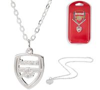 The Gift Scholars Collar con colgante de escudo del Arsenal FC Arsenal con licencia oficial, cadena chapada en plata, joyería de fútbol para hombre
