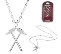 The Gift Scholars Collar con colgante de martillos del West Ham United FC con licencia oficial, cadena chapada en plata, accesorio WHUFC para hombre