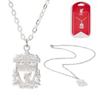 The Gift Scholars Collar con colgante del escudo del Liverpool FC con licencia oficial, cadena chapada en plata, accesorio LFC para hombre