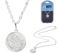 The Gift Scholars Collar con colgante del escudo del Manchester City FC con licencia oficial, cadena chapada en plata, accesorio para hombre