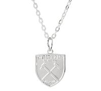 The Gift Scholars Collar con colgante del escudo del West Ham United FC con licencia oficial, cadena chapada en plata, joyería WHUFC para hombre