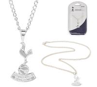 The Gift Scholars Collar con escudo grande del Tottenham Hotspur FC, cadena chapada en plata, accesorio de los Spurs para hombre